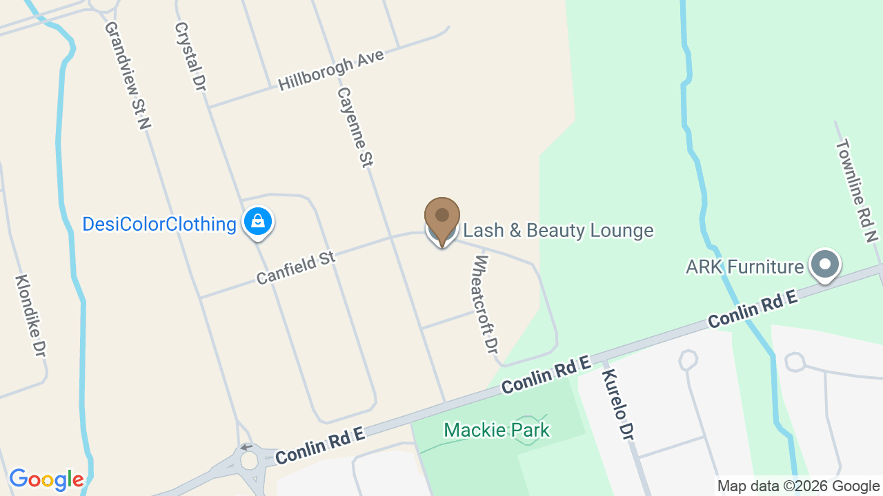 Map showing where Lash and Beauty Lounge is